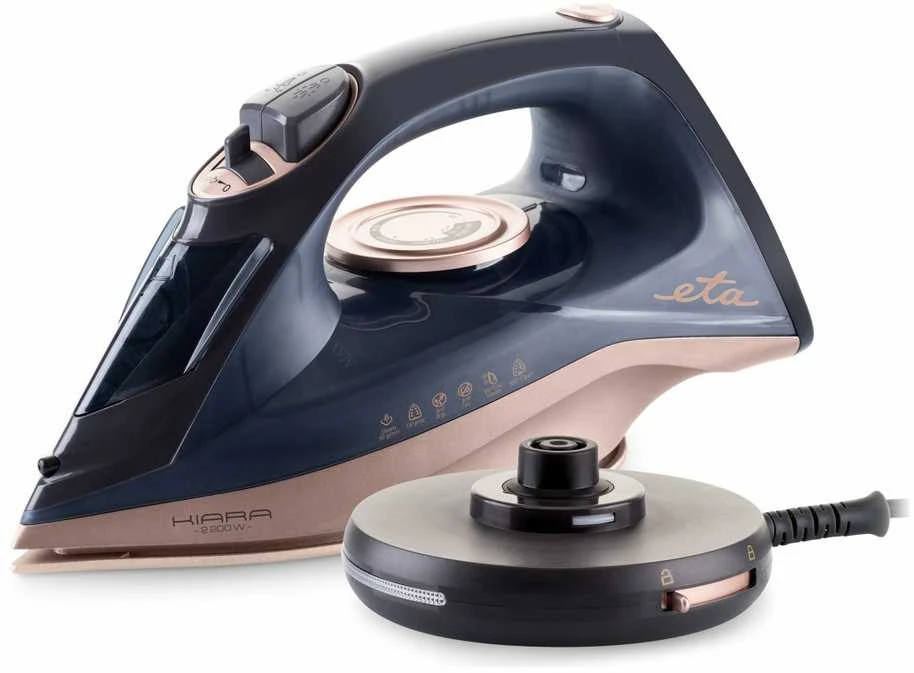 ETA | Lygintuvas | Kiara ETA127690000 | Cordless Garų lygintuvas | 2200 W | Vanduo tank capacity 220 ml | Continuous steam 40 g/min | Steam boost performance 90 g/min | Juodas