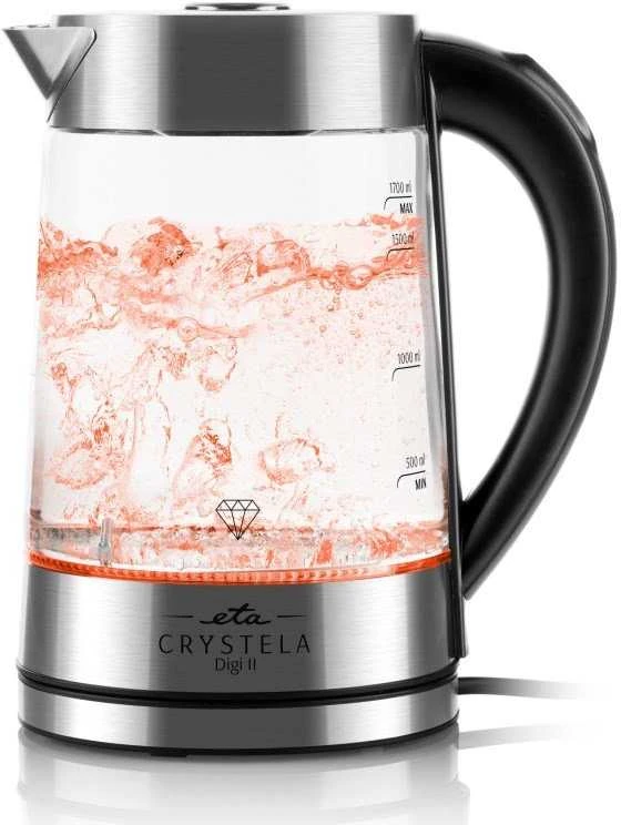 Virtuvinės svarstyklės ETA Virdulys | ETA515490000 CRYSTELA DIGI II | Elektrinis | 2200 W | 1,7 l | Stiklas | 360° sukamasis pagrindas | Stiklas