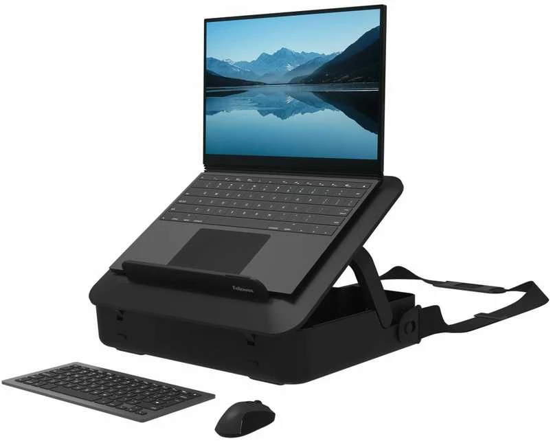 Fellowes | Breyta 2in1 Nešiojamas kompiuteris Carry Case/Nešiojamas kompiuteris Riser | 384 x 308 x 89 mm | Juodas