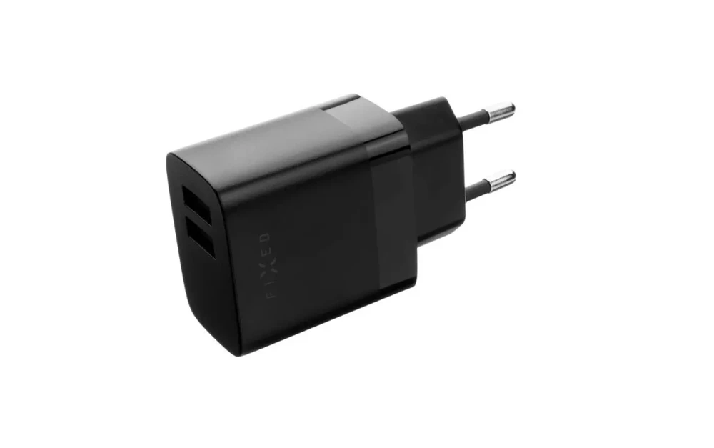 Fixed Fiksuotas | Dvigubas USB kelioninis įkroviklis 17 W ir USB/USB-C laidas | FIXC17N-2UC-BK
