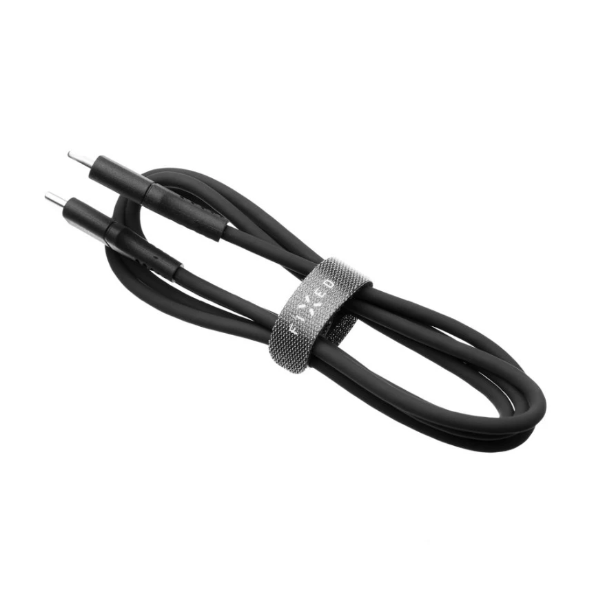 Fixed Fiksuotas | Skysto silikono kabelis USB-C/USB-C, 2m, 60W | FIXDLS-CC2-BK