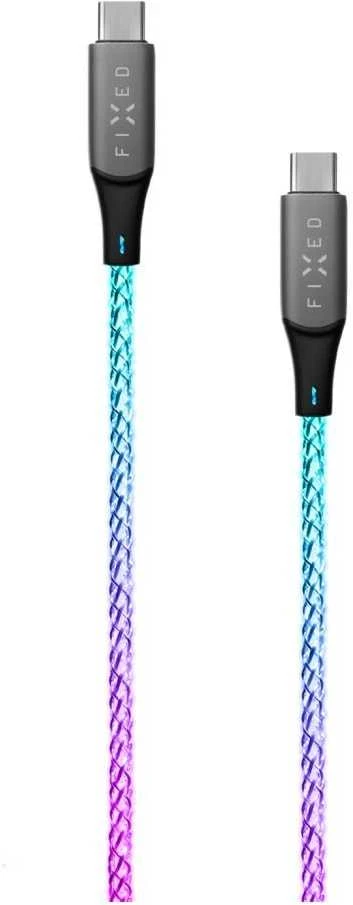 Fixed Fiksuotas USB-C/USB-C su PD palaikymu, 1,2 m, 60 W, „Rainbow“