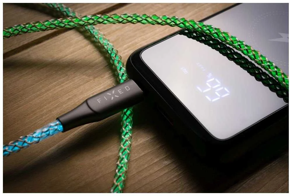 Fixed Fiksuotas USB-C/USB-C su PD palaikymu, 1,2 m, 60 W, „Rainbow“