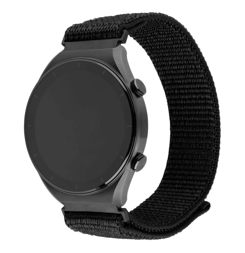 Fixed | Sporty Strap with Quick Release 20mm for Išmanusis laikrodis | 160-210 mm | Juodas | Nylon