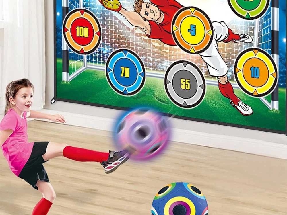 Jokomisiada šaudymo sienos žaidimų rinkinys + šviečiantis futbolo kamuolys ZA5599