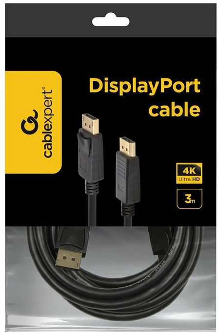 GEMBIRD CC-DP2-10 cable DISPLAYPORT V1.2 3M GOLD 4K Juodas