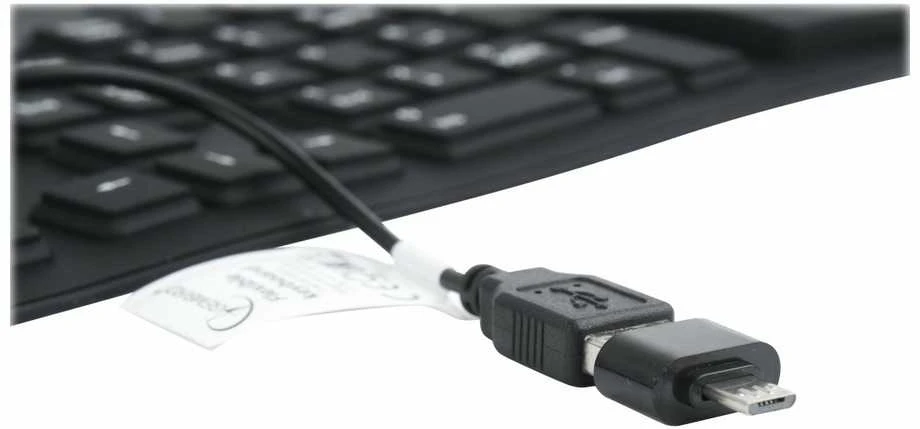 GEMBIRD KB-109F-B Lanksti klaviatūra USB + OTG juodos spalvos US išdėstymas