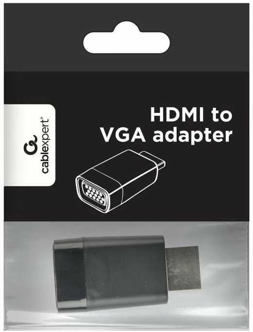 Gembird | HDMI į VGA adapteris, vienas prievadas | Juodas | HDMI | VGA
