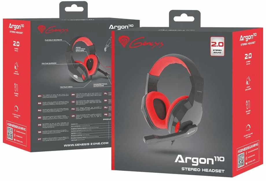Žaidimų ausinės Genesis Argon 110, 2x 3.5mm