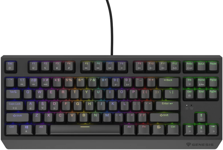 Klaviatūra žaidimams Genesis Thor 230 Outemu Raudona su laidu mechaninė su pašvietimu juoda