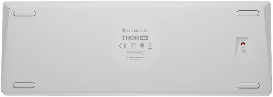 Genesis Klaviatūra žaidimams Thor 660 G2 Gateron Raudona belaidė mechaninė su pašvietimu balta