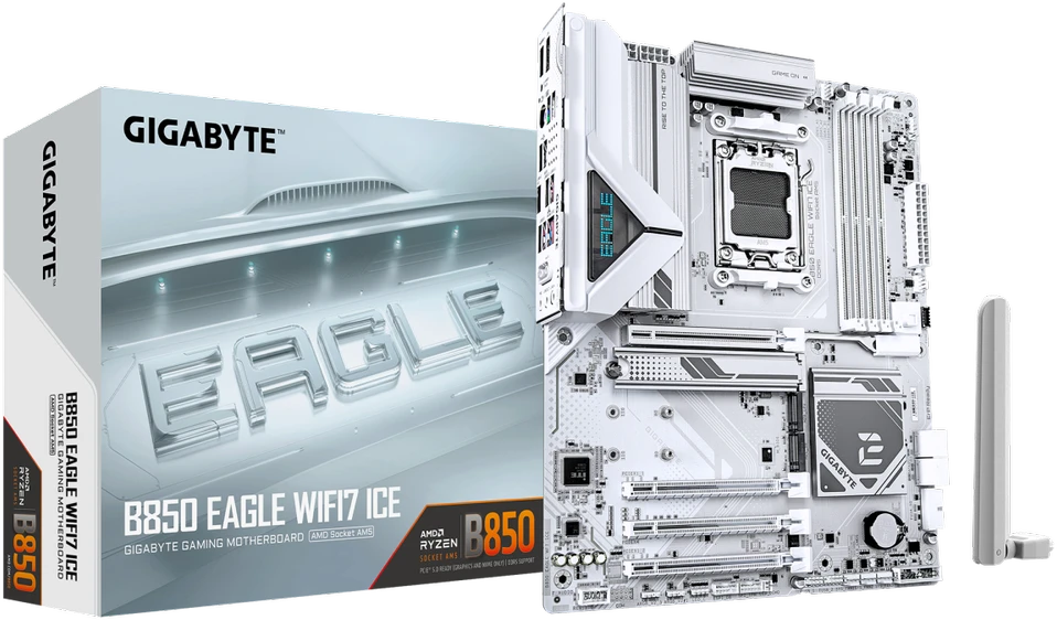 Pagrindinė plokštė GIGABYTE B850 EAGLE WF7 ICE AM5 4xDDR5 3xM.2 4xSATA