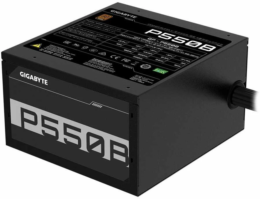Gigabyte P550B maitinimo blokas 550 W 20+4 pin ATX ATX Juoda