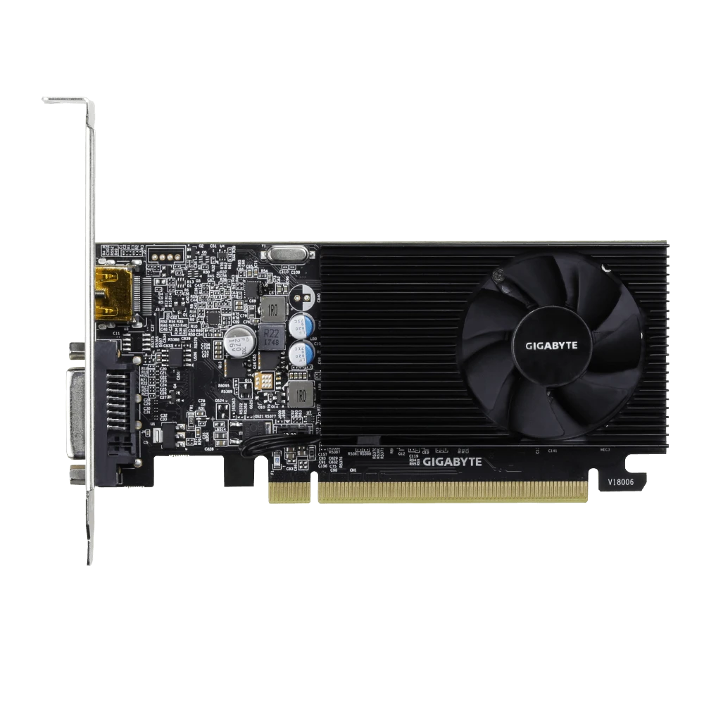 Vaizdo plokštė Gigabyte Gigabaitas | GV-N1030D4-2GL 1.0 | NVIDIA | 2 GB | GeForce GT 1030 | DDR4 | DVI-D jungtys kiekis 1 | HDMI jungtys kiekis 1 | PCI Express 3.0 | Atminties taktinis dažnis 2100 MHz | Procesoriaus dažnis 1417 MHz