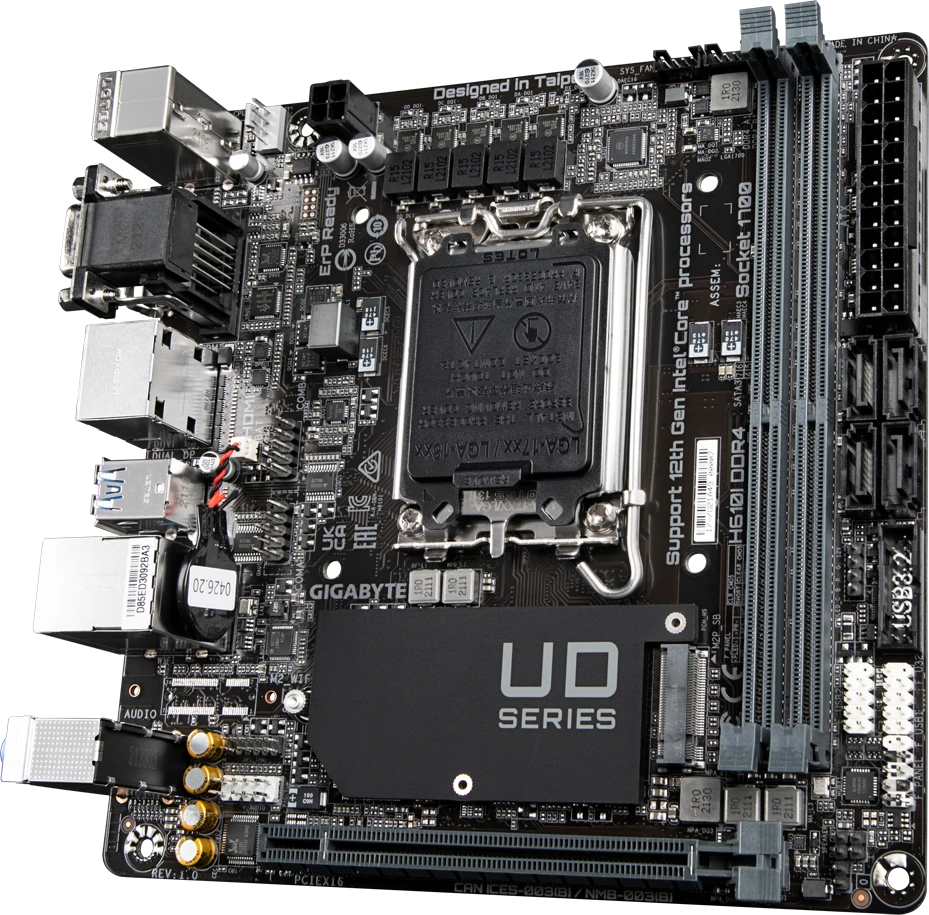Pagrindinė plokštė GIGABYTE H610I LGA1700 1xHDMI 1xDP