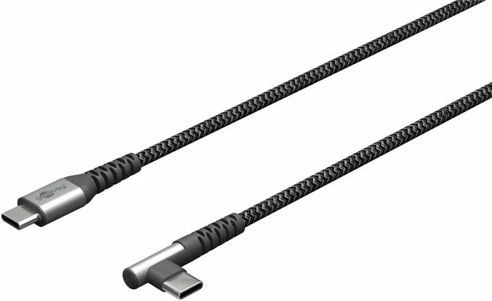 Goobay | 64659 USB-C į USB-C tekstilinis kabelis su metaliniais kištukais, 1 m | USB-C į USB-C