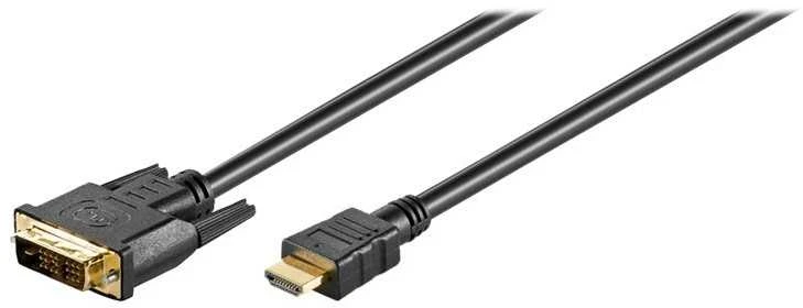 „Goobay“ | DVI-D/HDMI kabelis, padengtas auksu | DVI-D kištukas „Single-Link“ (18+1 kontaktų) | HDMI kištukas (A tipo) | HDMI į DVI-D | 1,5 m