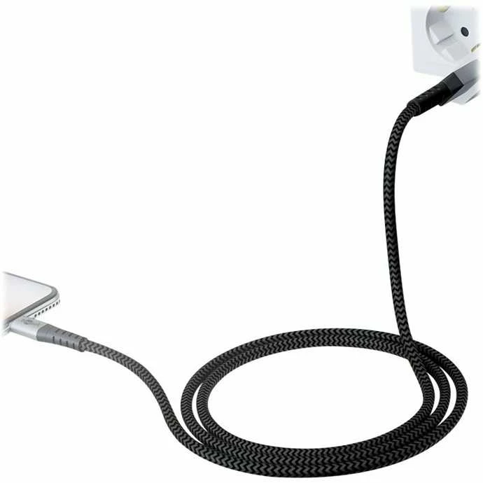 Goobay | Lightning to USB-A tekstilinis kabelis su metaliniais kištukais | 49268 | USB-A į „Lightning“.