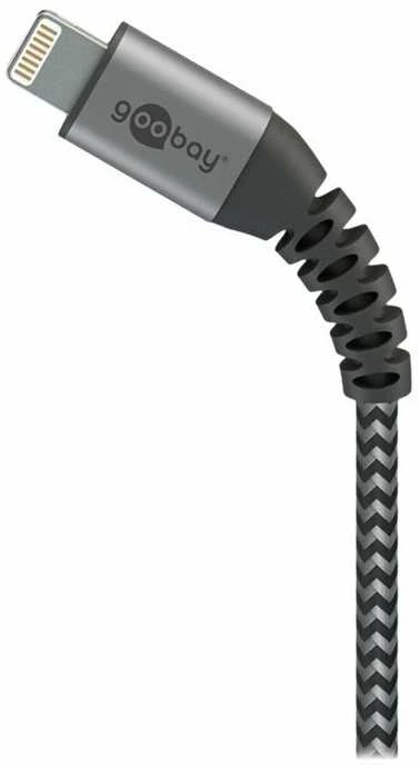Goobay | Lightning to USB-A tekstilinis kabelis su metaliniais kištukais | 49268 | USB-A į „Lightning“.