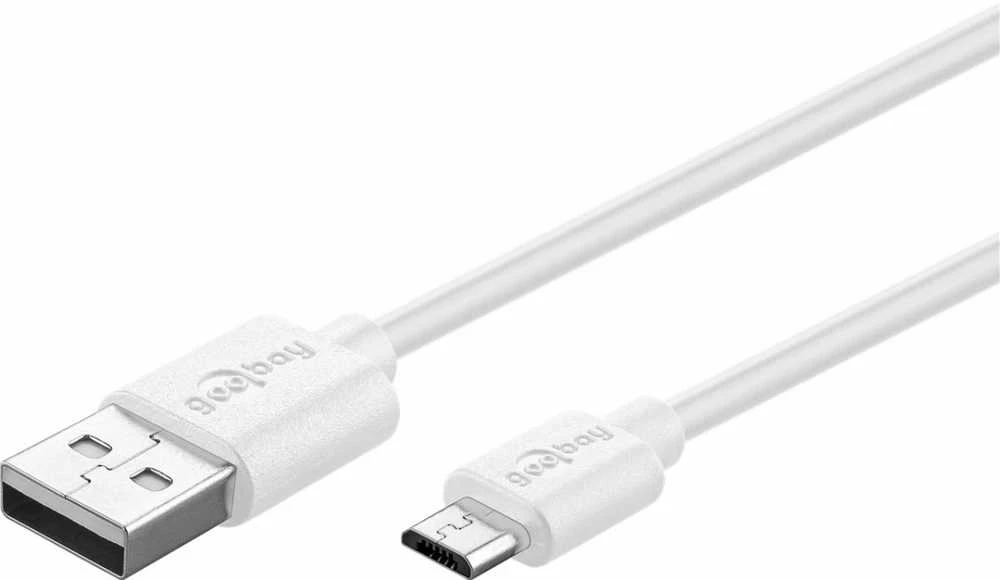 Goobay | Mikro USB įkrovimo ir sinchronizavimo kabelis | 43837 | USB-A 2.0 į Micro-USB USB 2.0 kištukas (A tipas) | USB 2.0 mikro kištukas (B tipas)