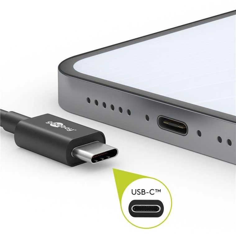 Goobay USB-C įkrovimo ir sinchronizavimo laidas, 2 m | 51243