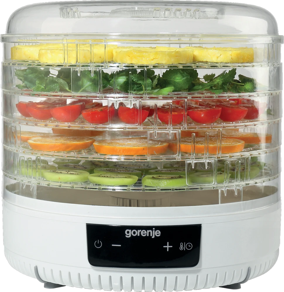 Gorenje | Maisto džiovyklė | FDK500GCW | Galia 380 W | Dėklai: 5 | Integruotas laikmatis | Baltas