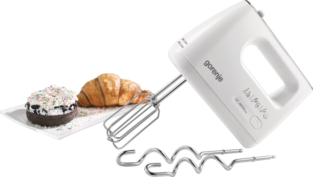 Plakiklis Gorenje | Hand Mixer | M460CDC | Hand Mixer | 460 W | Greičių skaičius 5 | Turbo mode | Baltas