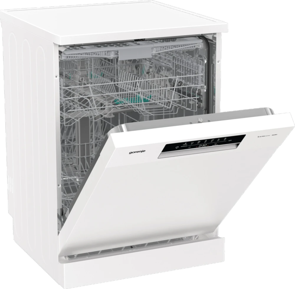 Indaplovė Gorenje GS643E90W | Pastatoma | Plotis 59.9 cm | 6 programos | E klasė| Ekranas | AquaStop funkcija | Balta