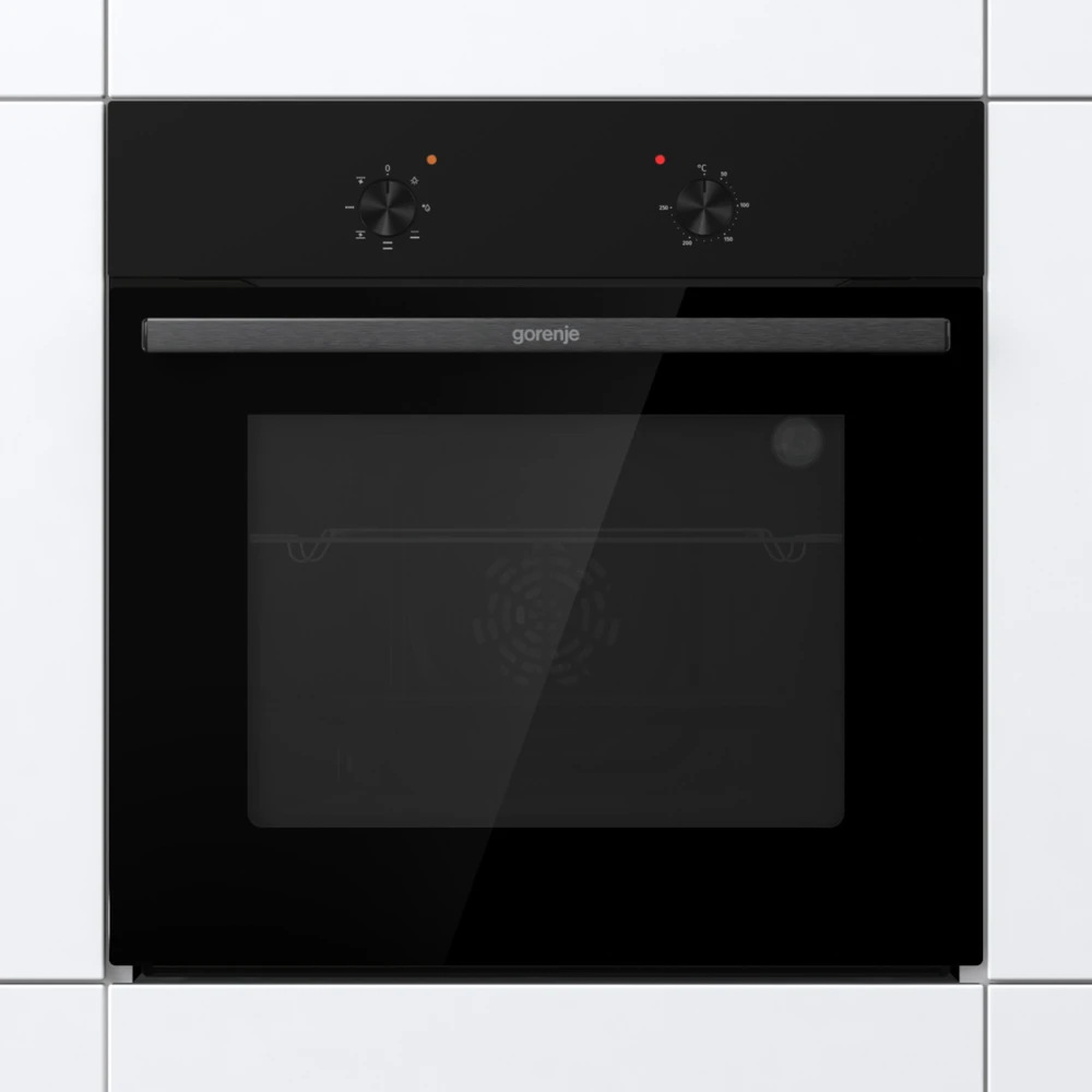 Gorenje orkaitė | BO6615E01B | 60 l | Elektrinė | Emalio valymas | Paspaudžiami mygtukai | Konvekcinė | Aukštis 59,5 cm | Plotis 59,5 cm | Juodas