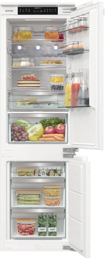 Gorenje šaldytuvas | NRKI517E82WF | Energijos vartojimo efektyvumo klasė E | Įmontuotas | Kombinuotas | Aukštis 177,2 cm | No Frost sistema | Šaldytuvo grynoji talpa 176 L | Šaldiklio grynoji talpa 76 L | Rodyti | 35 dB | Baltas