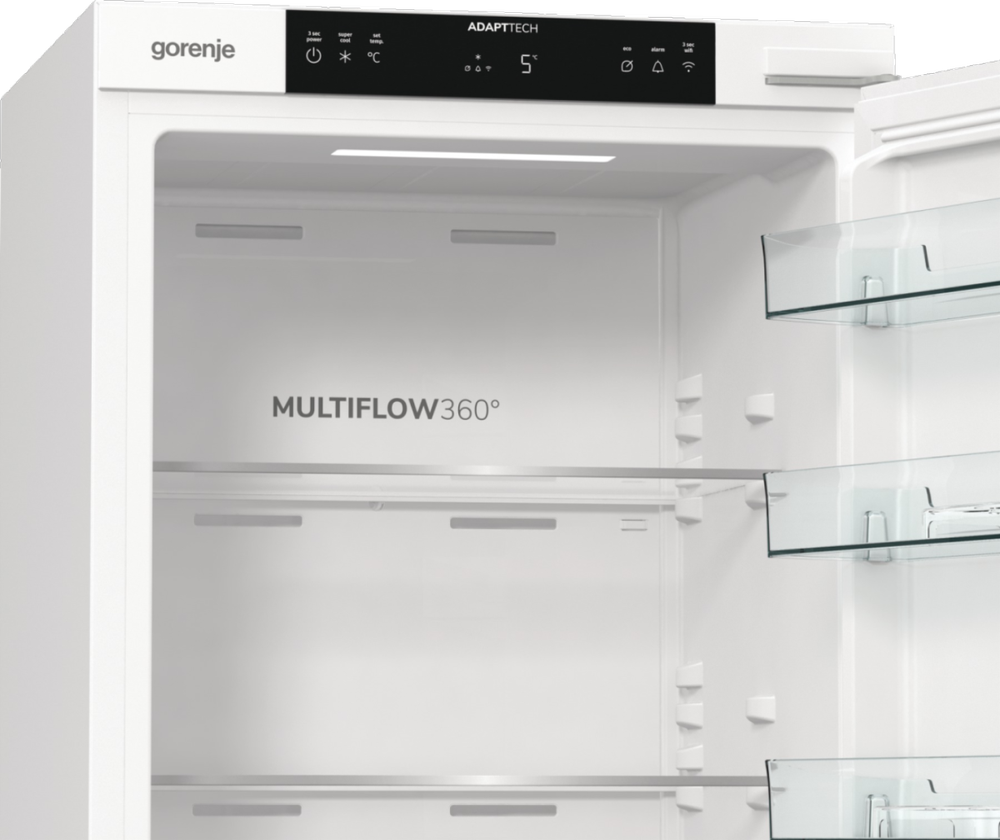 Gorenje Šaldytuvas | RI517E41WF | Energijos vartojimo efektyvumo klasė E | Įmontuojamas | Sandėliukas | Aukštis 177,2 cm | Šaldytuvo grynoji talpa 300 l | Ekranas | 35 dB | Balta