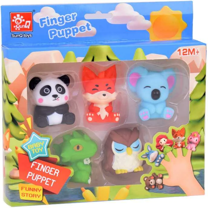 Jokomisiada Rubber finger puppets ZOO animals - set of 5 ZA5601 figures