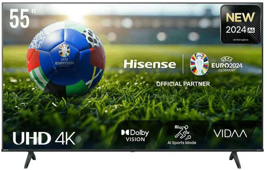 „Hisense UHD“ išmanusis televizorius | 55A6N | 55" | Išmanusis televizorius | VIDAA OS | UHD | Juodas