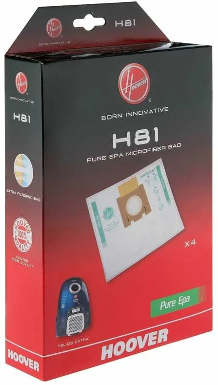 Hoover Pure Epa mikropluošto dulkių siurblio maišeliai H81, Baltas