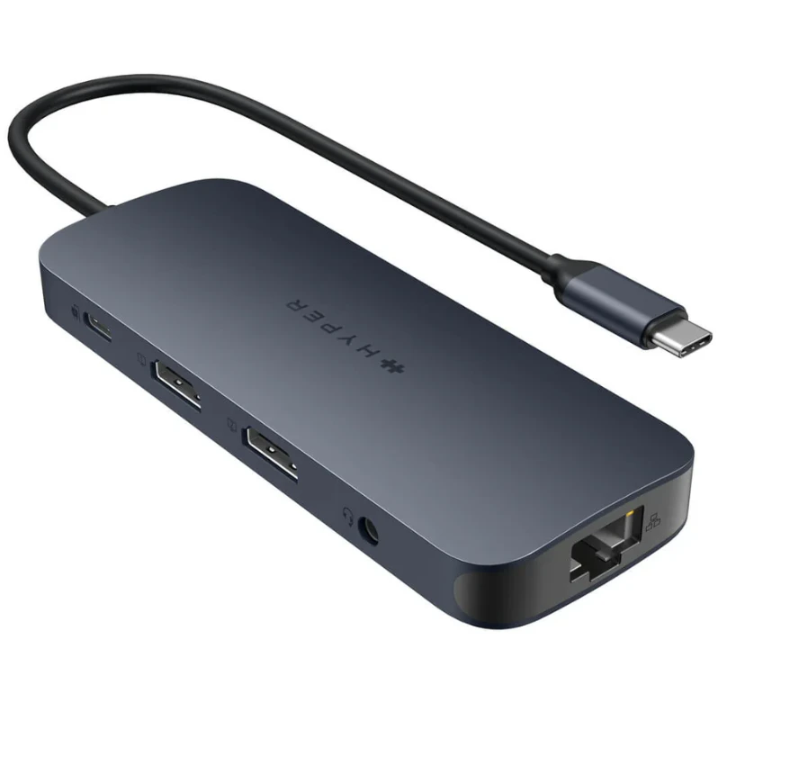 Hiper | „HyperDrive Next 11“ prievado USB-C šakotuvas | HD4006GL | Ethernet LAN (RJ-45) jungtys 1 | HDMI jungtys kiekis 2 x 4K 60Hz