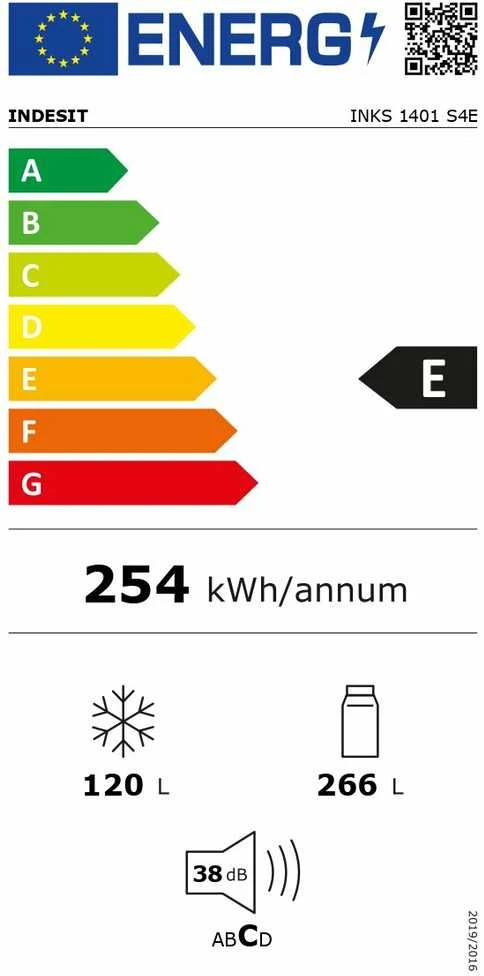 Šaldytuvas su šaldikliu apačioje Indesit INKS 1401 S4E