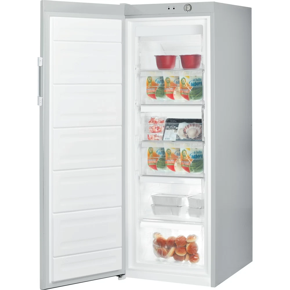 INDESIT | Šaldiklis | UI6 2 S | Energijos vartojimo efektyvumo klasė E | Stačias | Laisvai stovintis | Ūgis 167 cm | Bendra grynoji talpa 245 L | Sidabrinis