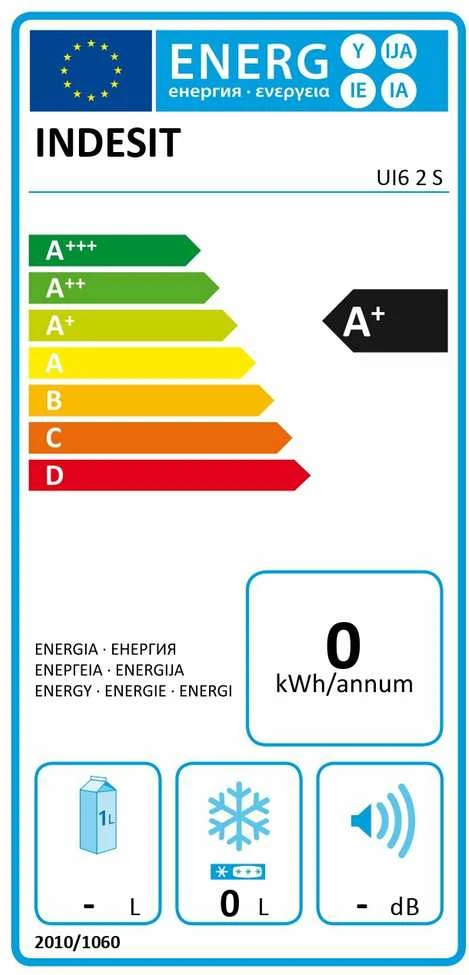 INDESIT | Šaldiklis | UI6 2 S | Energijos vartojimo efektyvumo klasė E | Stačias | Laisvai stovintis | Ūgis 167 cm | Bendra grynoji talpa 245 L | Sidabrinis