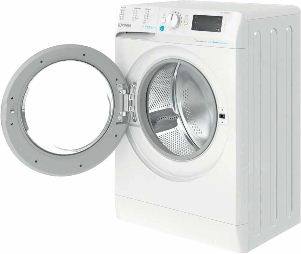 INDESIT | Skalbimo mašina | BWSE 71295X WBV EU | Energy efficiency class B | Front loading | Skalbimo talpa 7kg | 1200 RPM | Gylis 43.5 cm | Plotis 59.5 cm | Ekranas | Big Digit | Baltas