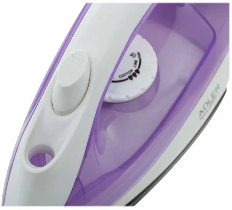 Lygintuvas | Adler | AD 5019 | With cord | 1600 W | Vanduo tank capacity 100 ml | Continuous steam 10 g/min | Violet/Baltas