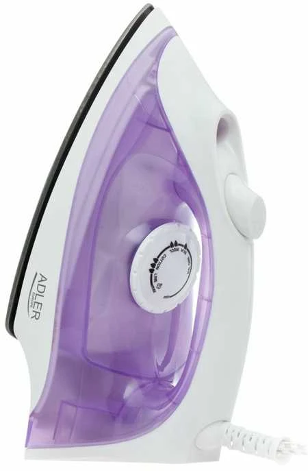 Lygintuvas | Adler | AD 5019 | With cord | 1600 W | Vanduo tank capacity 100 ml | Continuous steam 10 g/min | Violet/Baltas