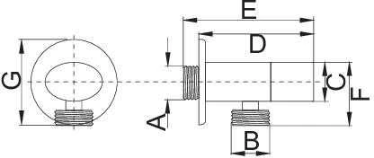 Kampinis ventilis, ovalus, su keramikine galvute 1/2"x1/2"