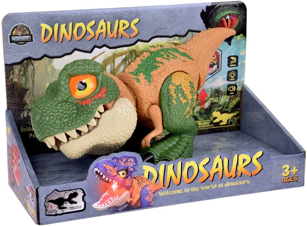 Jokomisiada Judinamas DINOZAURAS Tyrannosaurus Rex Garsas + Šviesa Žalias ZA5589