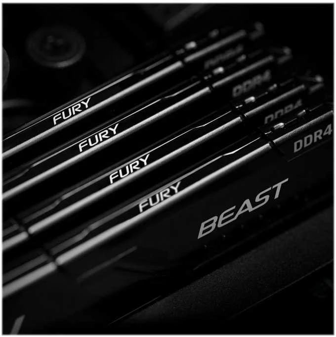 RAM KINGSTON 128GB 3200MHz DDR4 CL16 DIMM rinkinys iš 4 FURY Beast Juodas