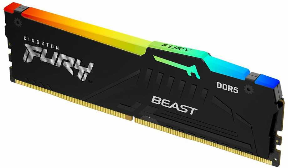 RAM „Kingston KF556C40BBAK4-64“ 64 GB 5600 MT/s DDR5 CL40 DIMM (4 vnt. rinkinys) „FURY Beast RGB XMP“ | „Kingston“