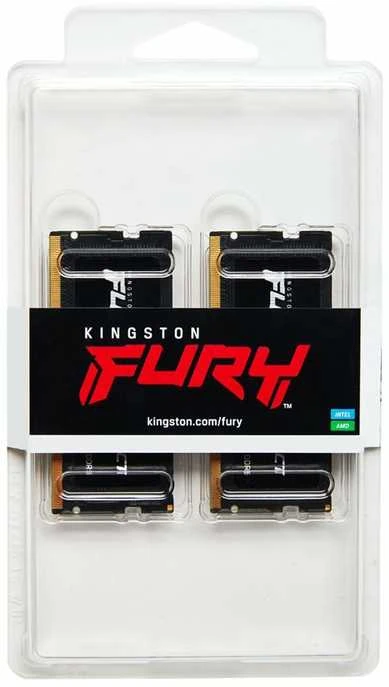 RAM „Kingston KF564S38IBK2-32“ 32 GB 6400 MT/s DDR5 CL38 SODIMM (2 komplektai) FURY Impact PnP | Kingstonas