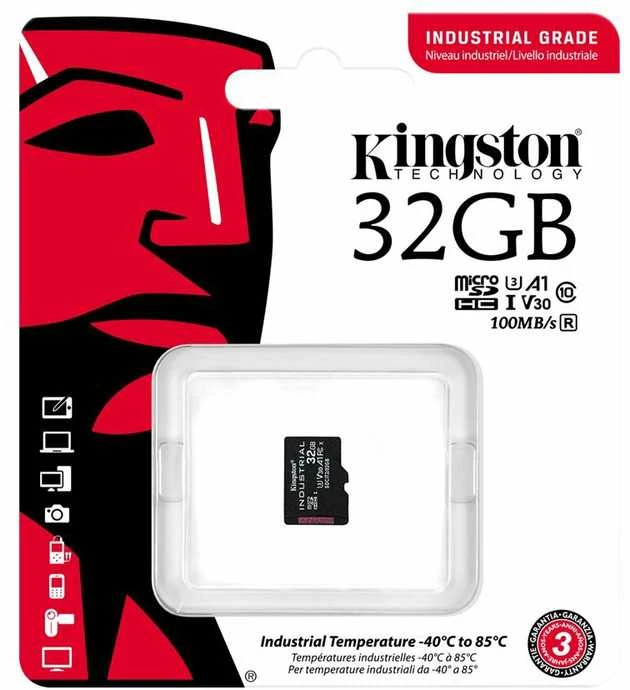Atminties kortelė Kingston | UHS-I | 32 GB | Micro SDHC/SDXC Industrial Card | Flash atminties klasė Class 10, UHS-I, U3, V30, A1