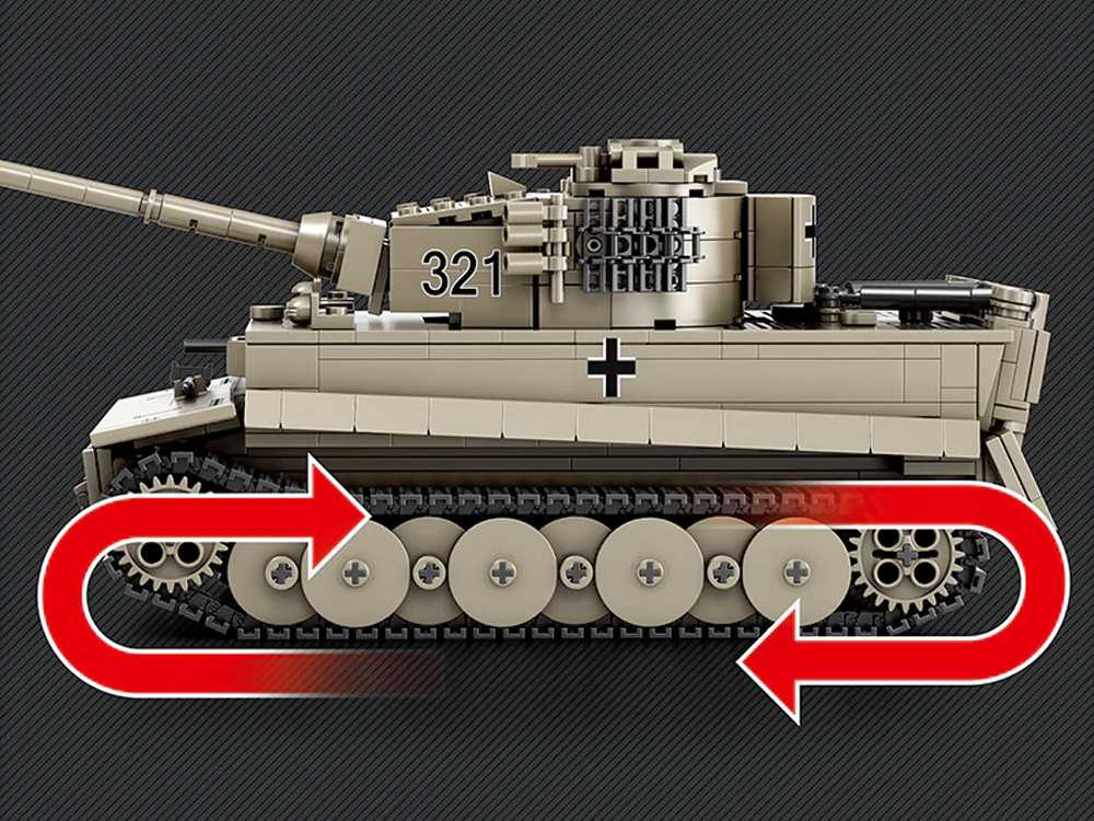 Jokomisiada Construction blocks tank TIGER I World of Tanks 1140ele 1:28 ZA5807