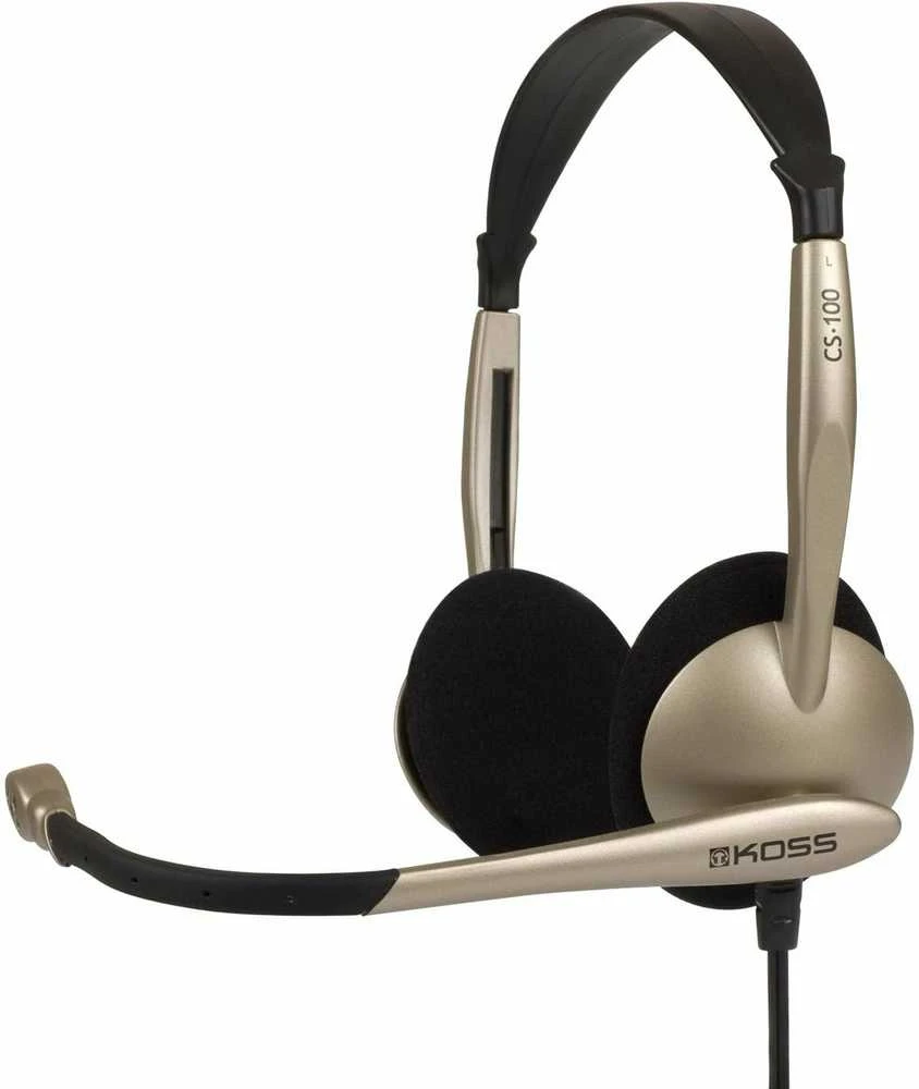 Koss | Ausinės | CS100 | su laidu | Ant ausų uždedamos | Mikrofonas | Juodas/Auksinė