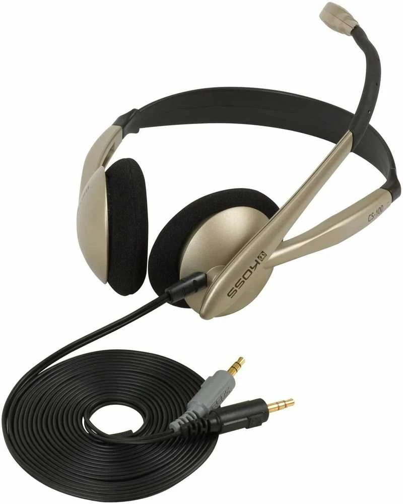 Koss | Ausinės | CS100 | su laidu | Ant ausų uždedamos | Mikrofonas | Juodas/Auksinė